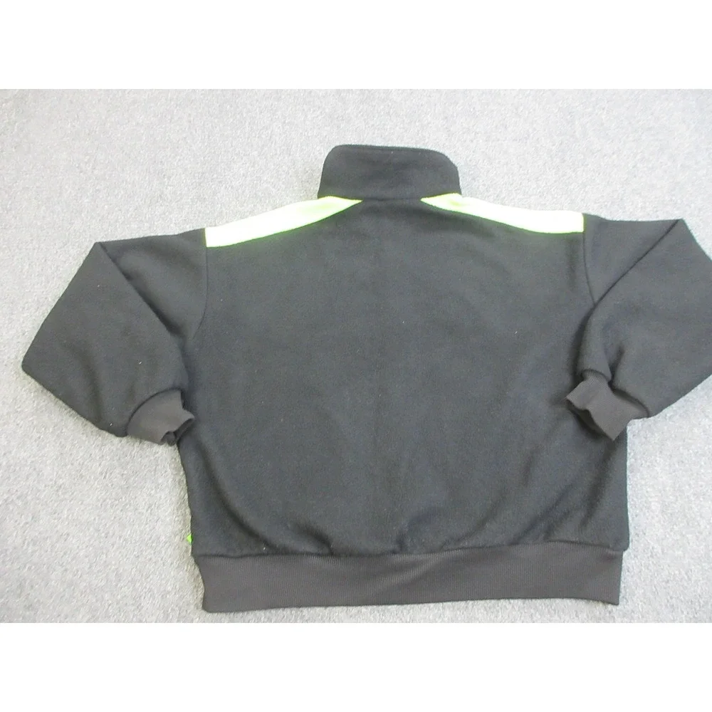 Vintage Columbia Fleece Jacket Mens XL‎ Black Bomber Neon Zip USA Made 90s